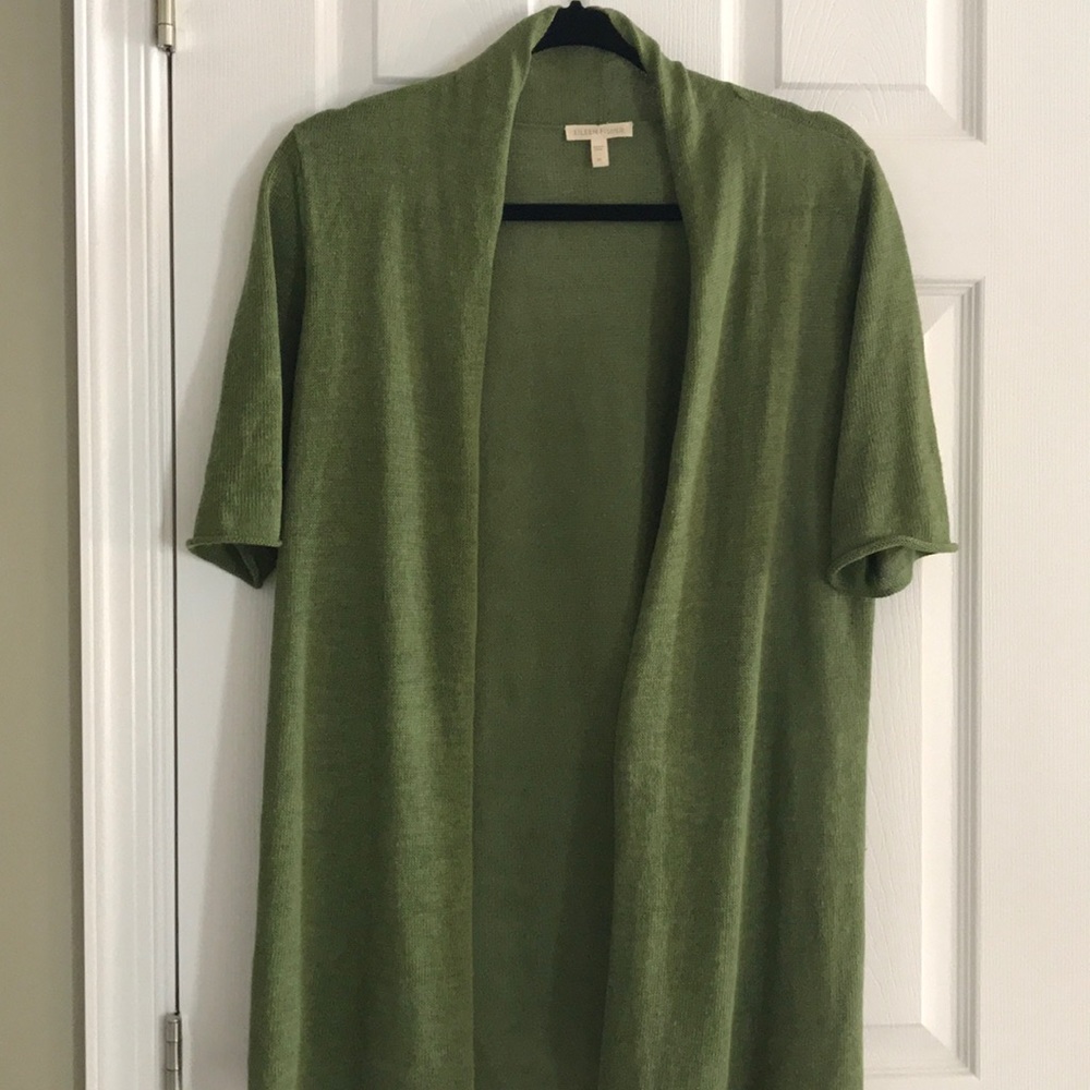 Woven linen cardigan